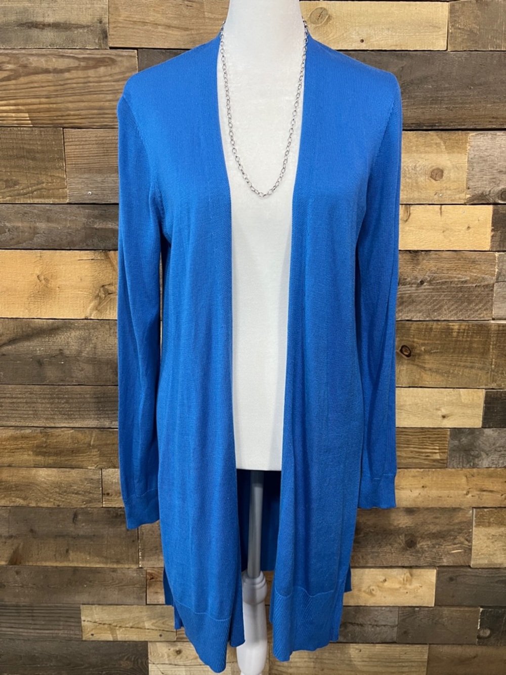 Worthington Open-Front Longline Cardigan - Bright Blue